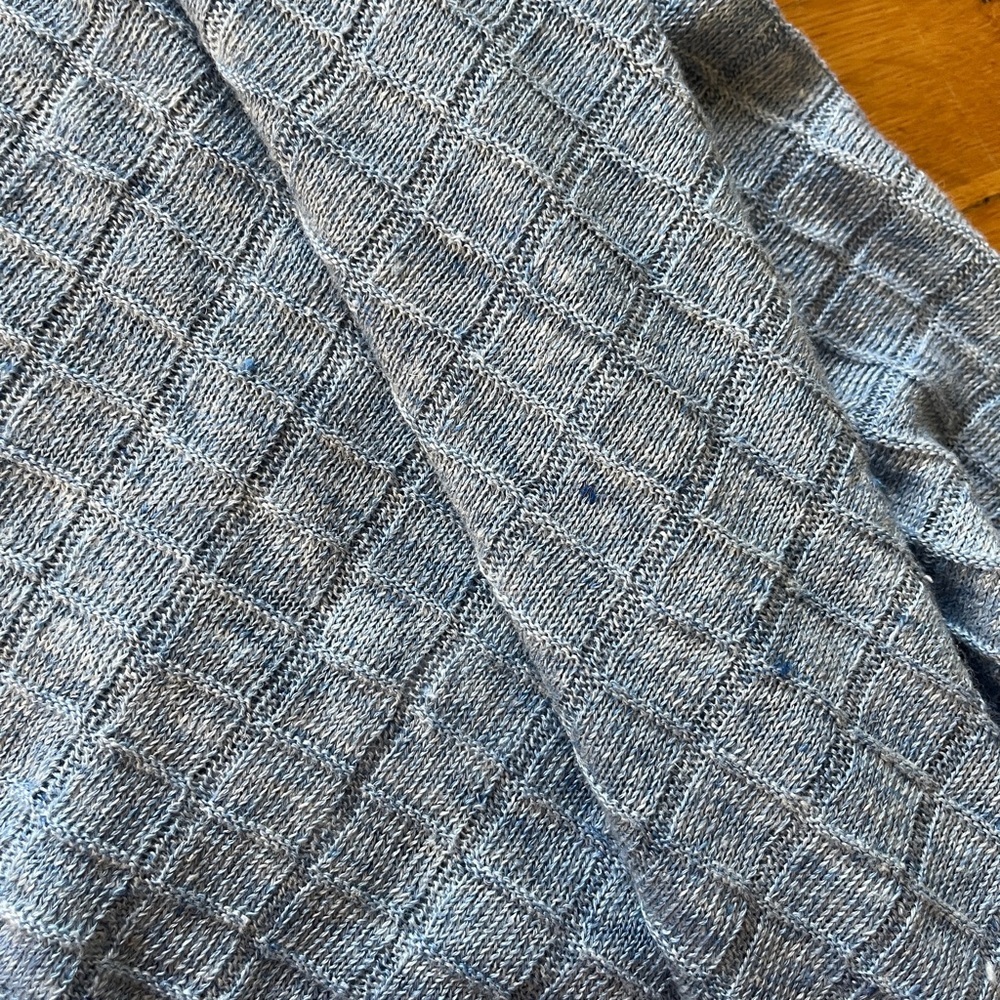 Eileen Fisher light blue linen open summer cardigan sweater scandi girl drapey L - Picture 4 of 8